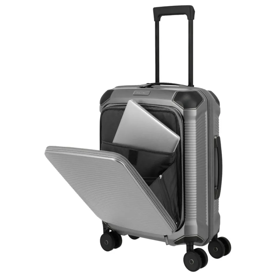 Travelite Millennium Frontpocket trolley 55 cm zilverkleurig, foto 4