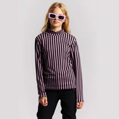 Protest gestreepte outdoor sweater met opstaande kraag - lila/zwart, foto 2
