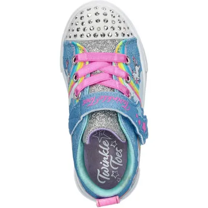 Skechers sneakers met lichtjes blauw/roze, foto 3