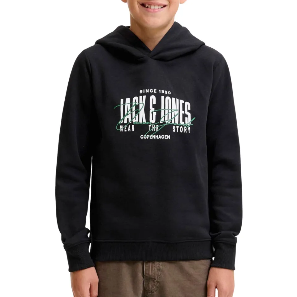 Jack & Jones JUNIOR hoodie met logo - zwart, foto 2