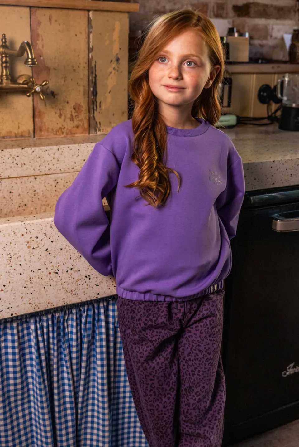 LOOXS little boxy sweater met backprint - paars, foto 5