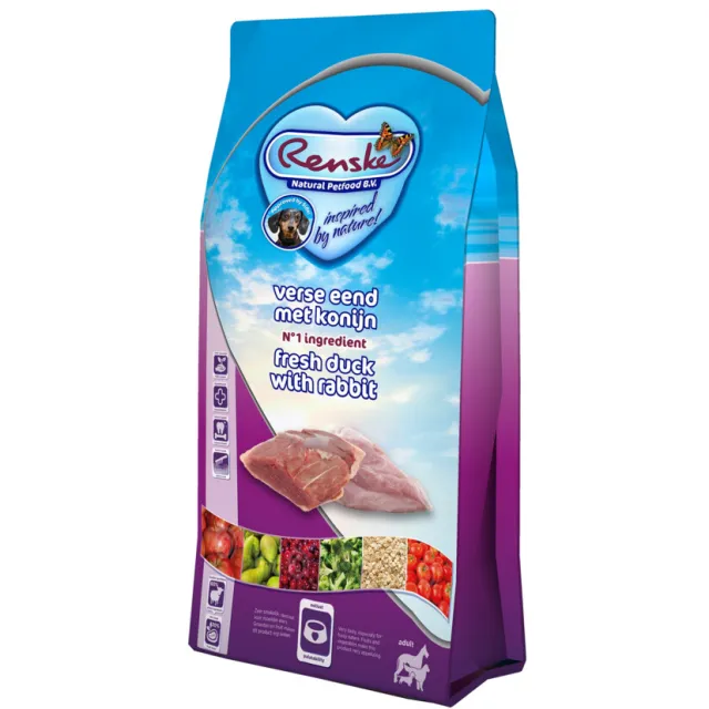Renske Super Premium vers bereid eend met konijn hondenvoer 12 kg