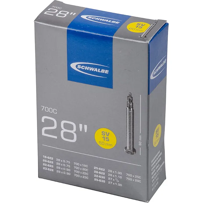 Schwalbe SV 15 binnenband 28 inch Frans ventiel zwart, foto 2