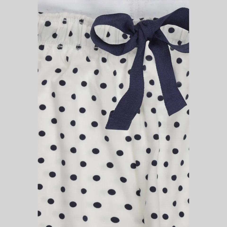 Little Label pyjama met stippen klassieke kraag wit/donkerblauw, foto 3