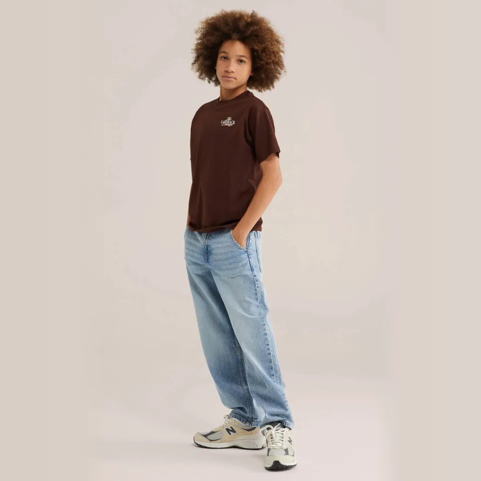 WE Fashion T-shirt met backprint donkerbruin