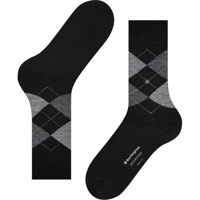 Burlington Edinburgh argyle sokken zwart