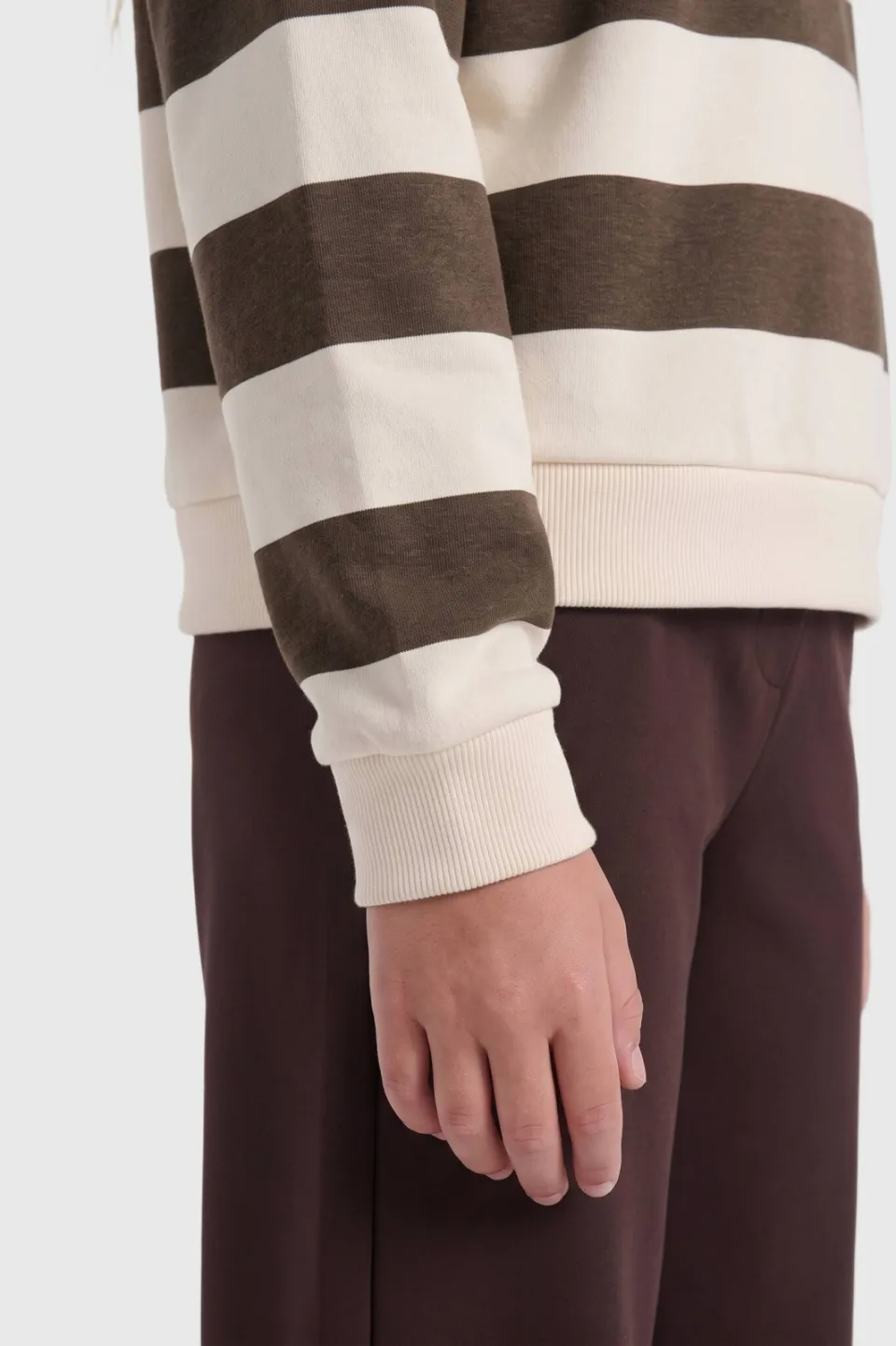 KIDS ONLY GIRL gestreepte sweater - ecru/donkerbruin, foto 6