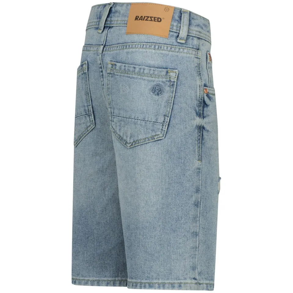 Raizzed jeansshort regular waist lichtblauw light blue stone, foto 4