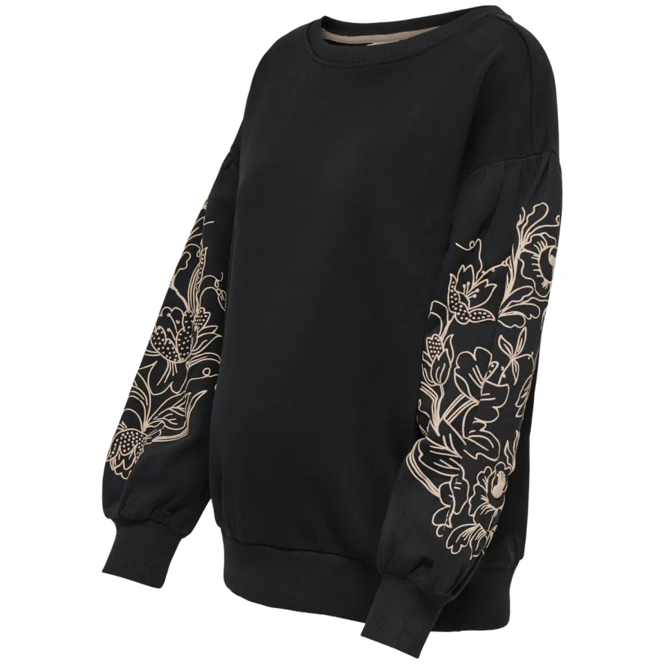 Only MATERNITY rechtvallende zwangerschapssweater met print Trui Zwart, foto 2