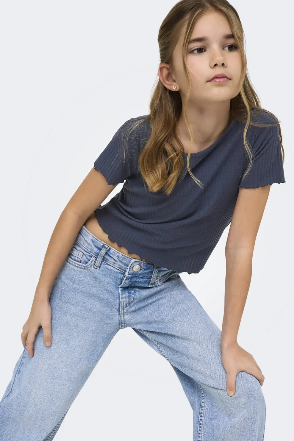 Only t-shirt rib grijsblauw, foto 5