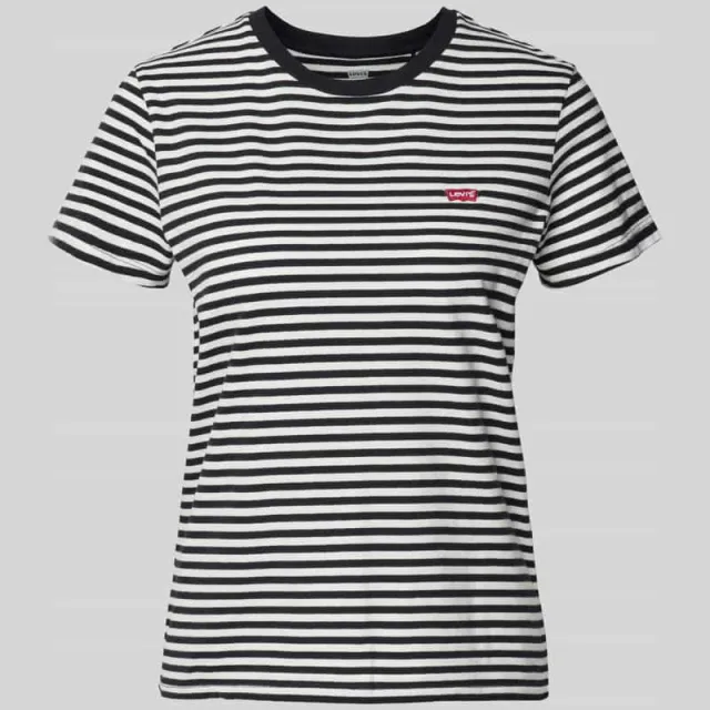 Levi's T-shirt van katoen met streepmotief Zwart