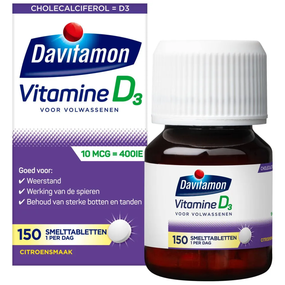 Davitamon Vitamine D 400IE smelttabletten citroen, foto 3