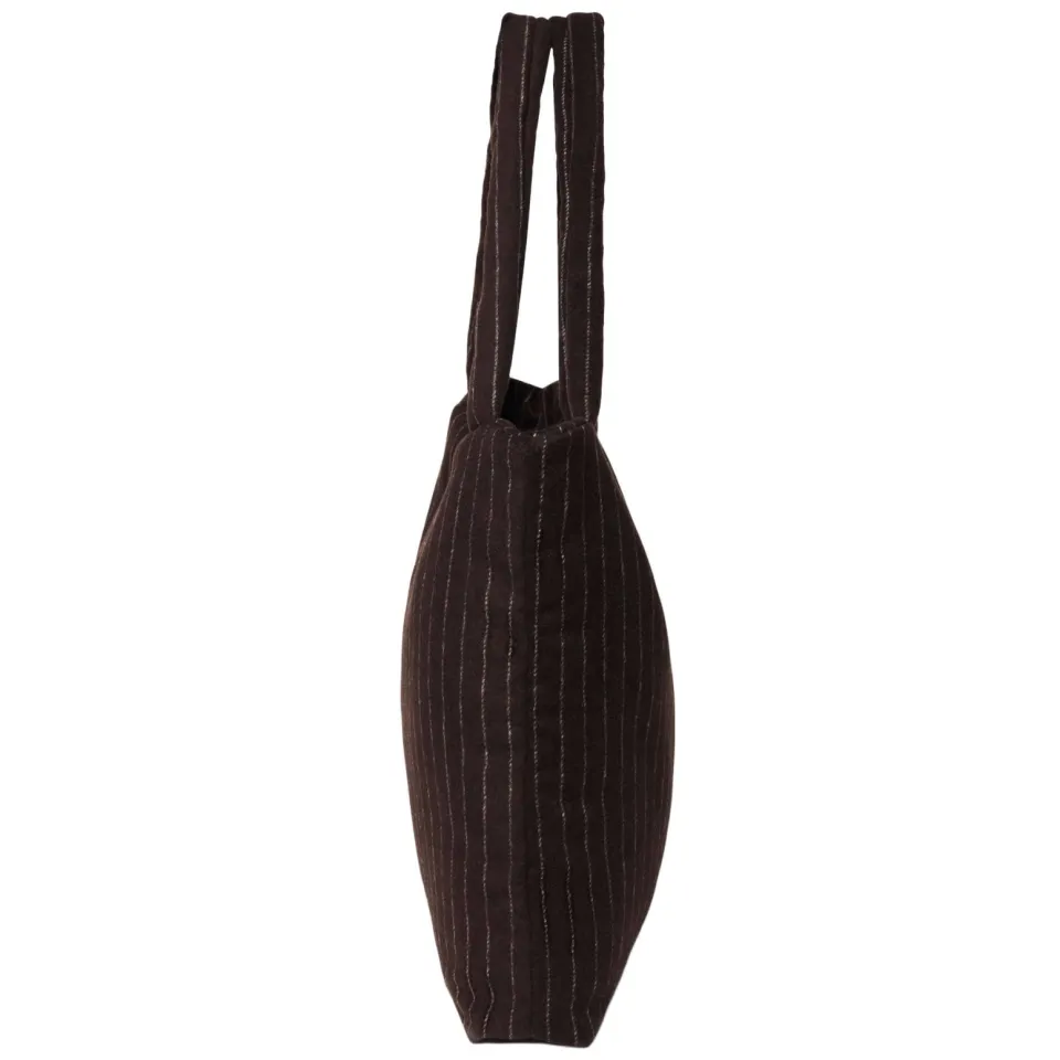 Studio Noos luiertas Flannel Chalkstripe Mom Bag donkerbruin, foto 3