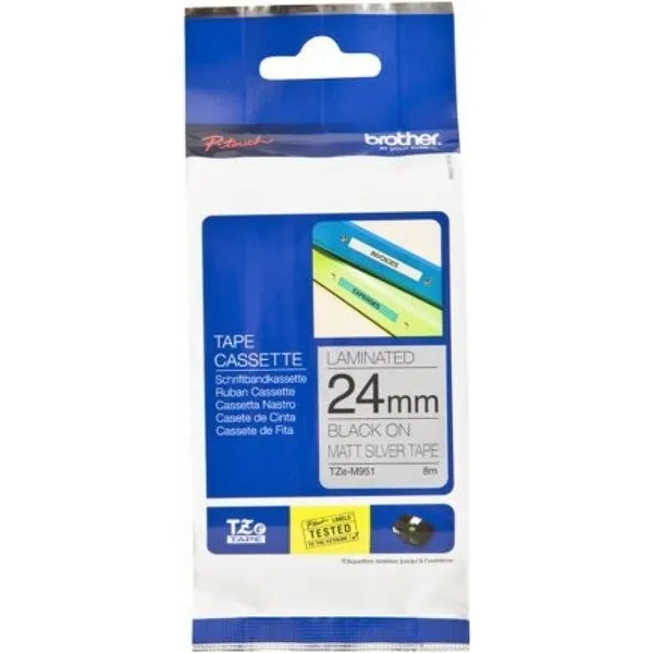 Brother TZe-M951 Tape Zwart op metallic (24 mm), foto 2