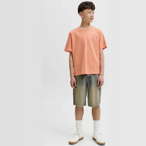 Jack & Jones T-shirt met backprint koraaloranje, foto 3