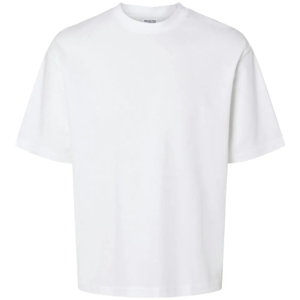 Selected loose fit T-shirt SLHLOOSEOSCAR wit, foto 2