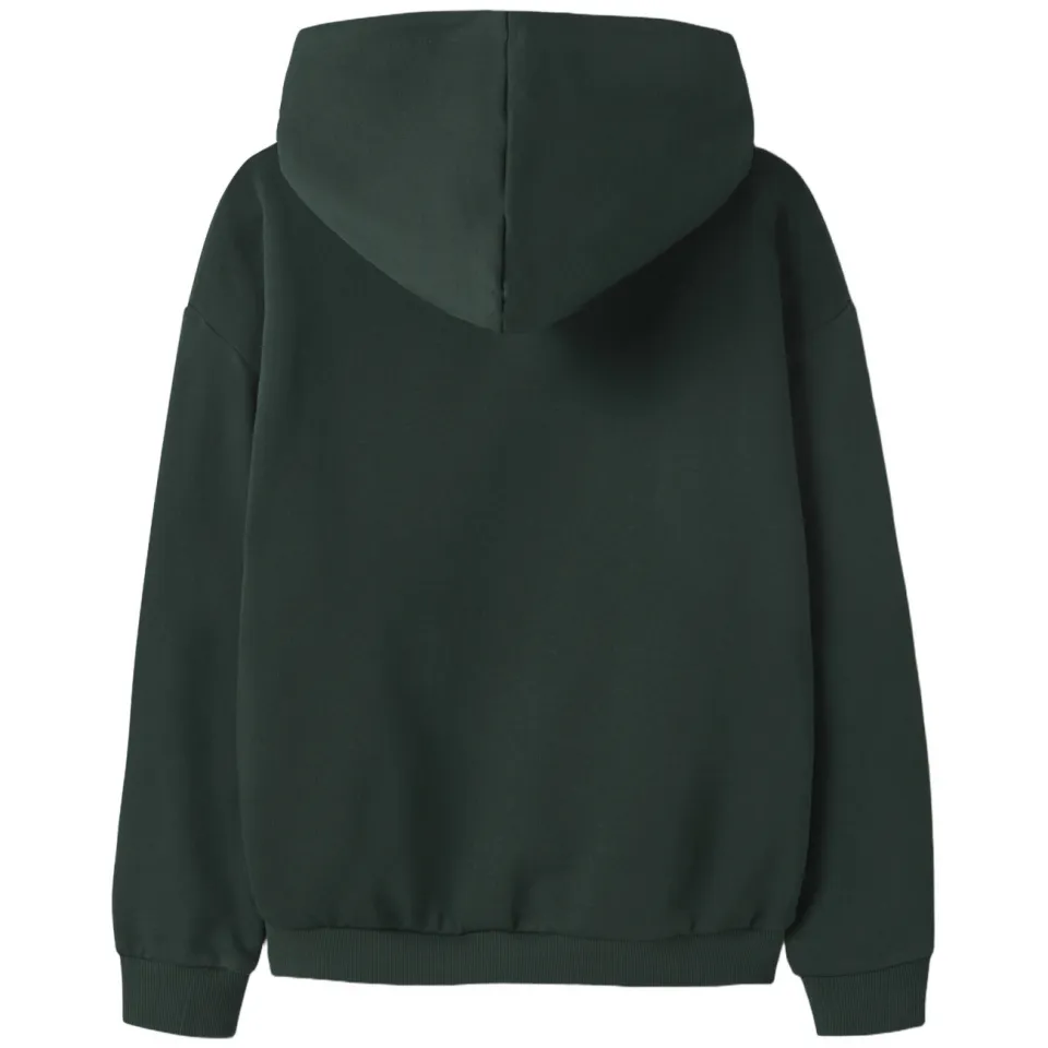 NAME IT KIDS sweater met tekst - donkergroen/roze, foto 2