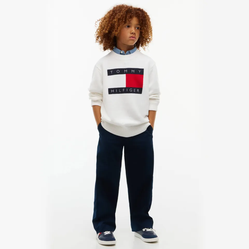 Tommy Hilfiger casual broek donkerblauw