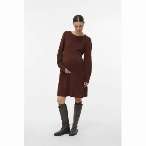 Mamalicious MLHIRA zwangerschapsjurk midi roodbruin