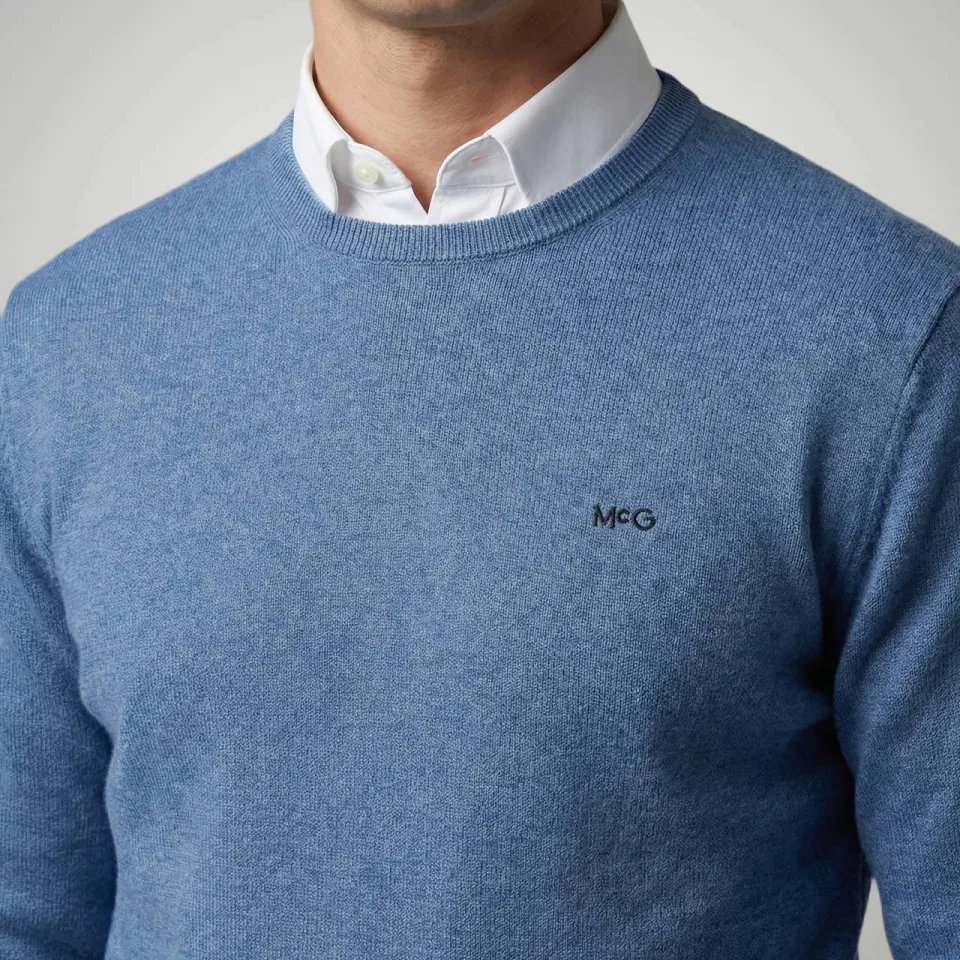 McGregor katoenen regular fit gebreide trui - vintage blue, foto 5