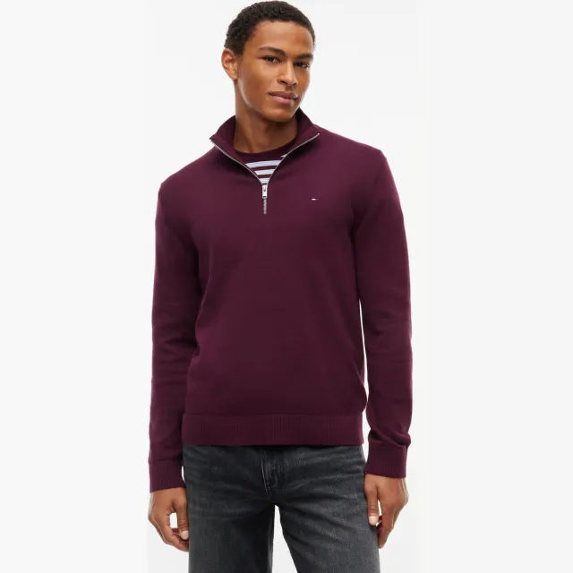 Tommy Jeans katoenen regular fit gebreide trui - calypso berry, foto 3