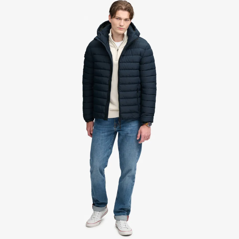 Superdry Hooded Fuji Midweight Padded jas donkerblauw navy blazer, foto 5