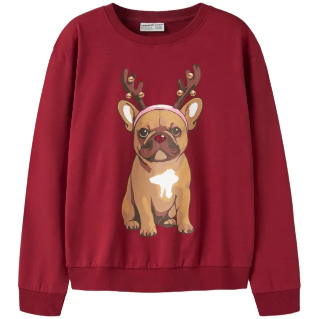NAME IT KIDS sweater met print - donkerrood