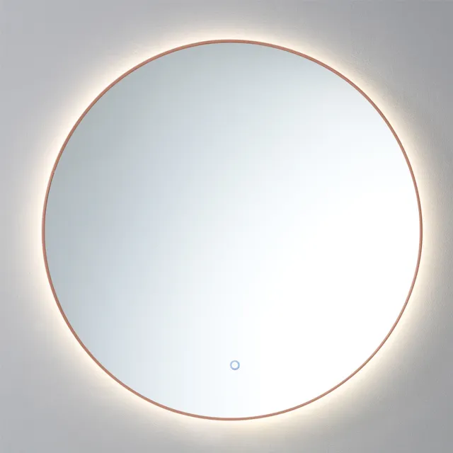 Sanilux Spiegel Sanilux Rond Met LED Verlichting 3 Kleuren Instelbaar & Dimbaar 100cm Brons