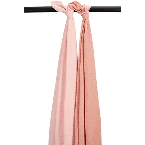 Meyco pre-washed hydrofiele swaddle inbakerdoek soft rose/rose, foto 2