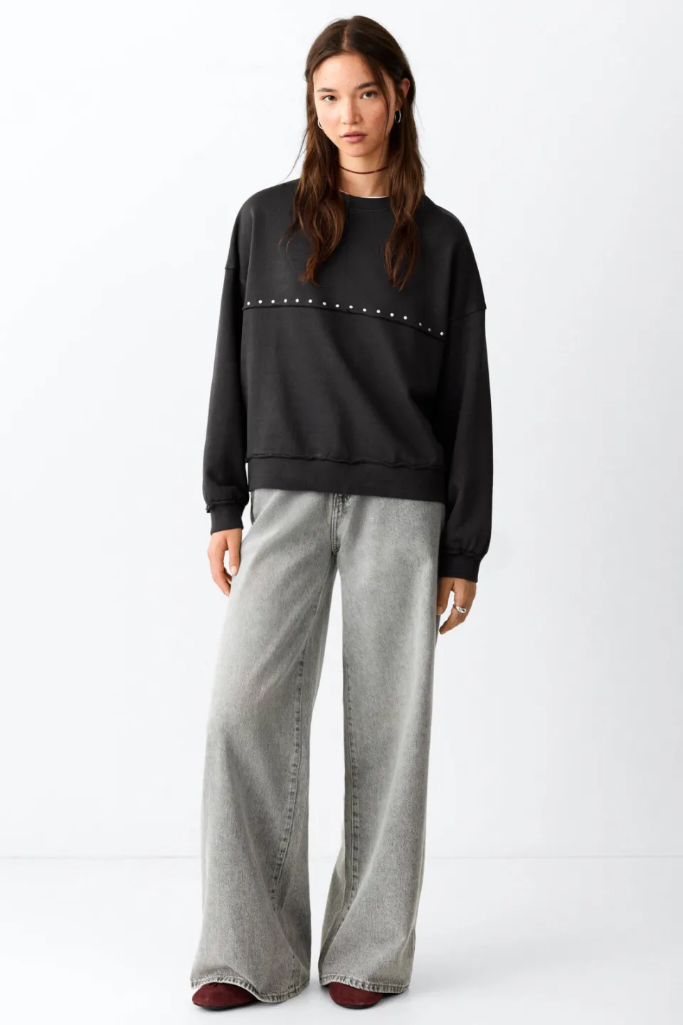 Mango TEEN sweater met studs - antraciet, foto 5