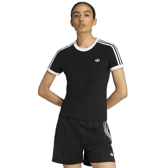 Adidas Slim T-shirts Dames - Zwart - Maat M (38-40) - Katoen Jersey Black