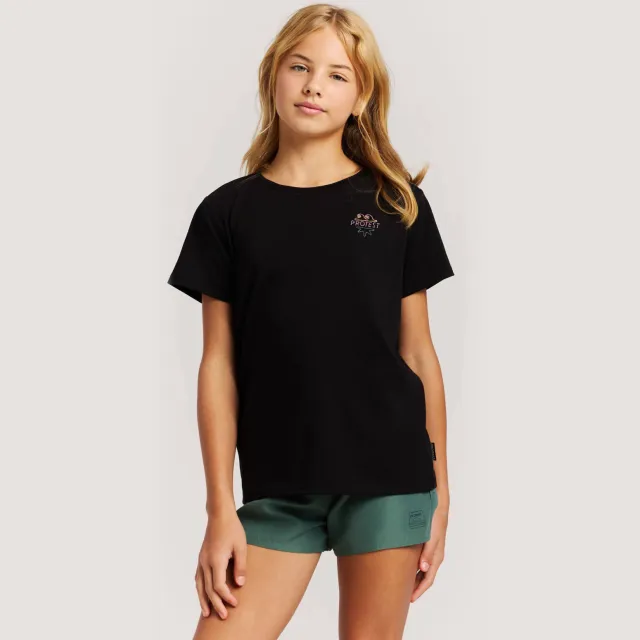 Protest T-shirt met backprint zwart