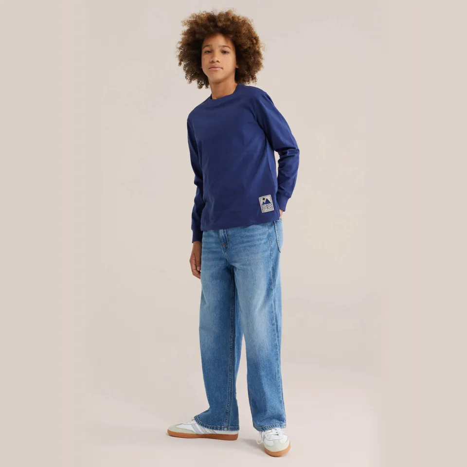 WE Fashion longsleeve donkerblauw