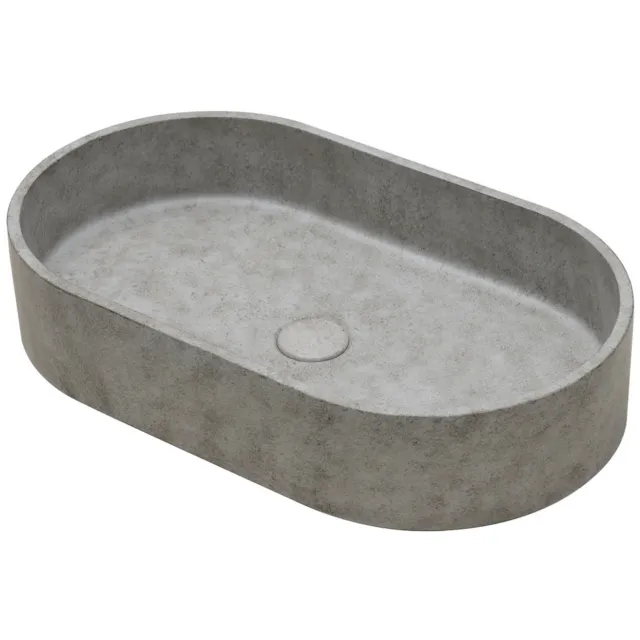 Ideavit Waskom Ideavit Idea.Form 60x35x12 cm Ovaal Beton Licht Grijs