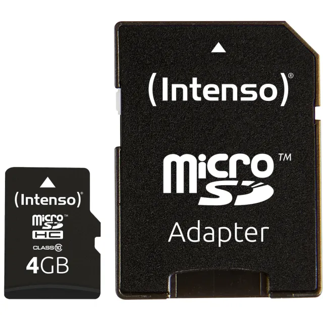 Intenso microSDHC 4GB geheugenkaart Zwart