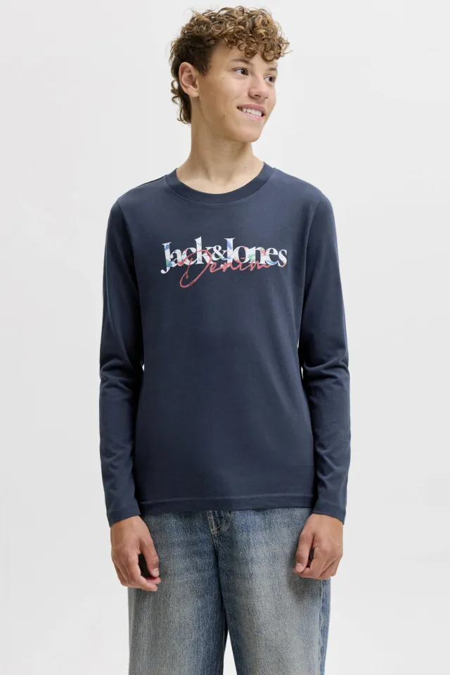 Jack & Jones Junior longsleeve met logo donkerblauw, foto 4