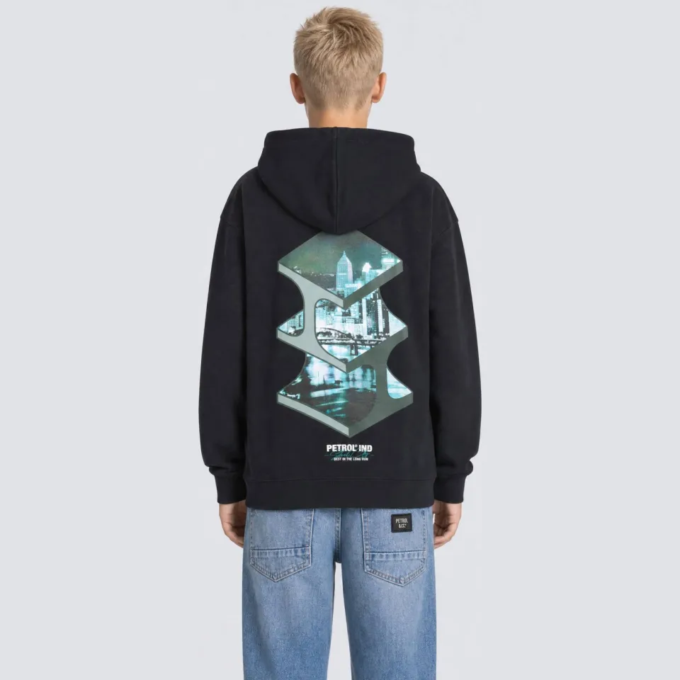 Petrol Industries hoodie met backprint - zwart, foto 4