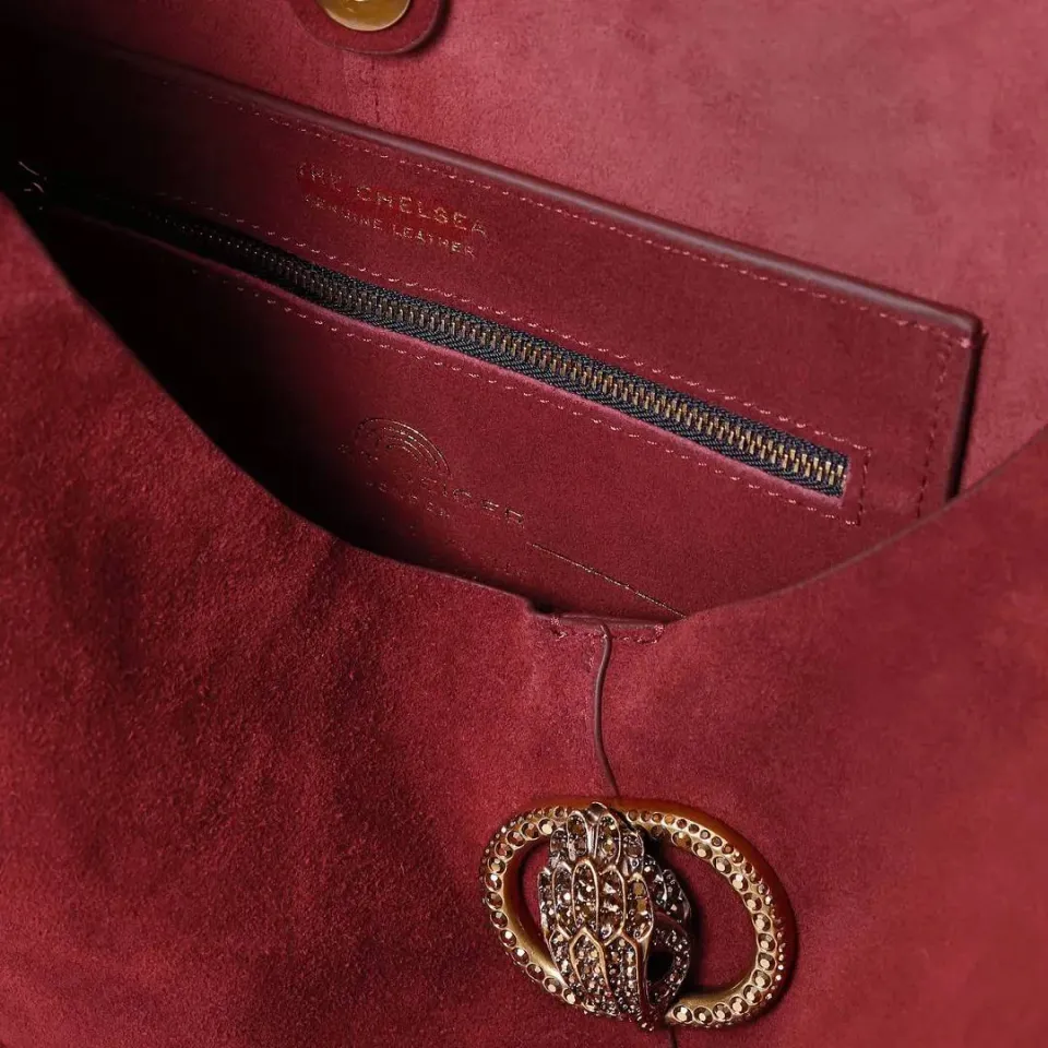 Kurt Geiger suède schoudertas Chelsea bordeauxrood, foto 5