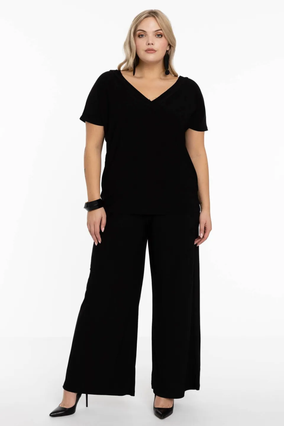 Yoek T-shirt v-hals zwart, foto 5
