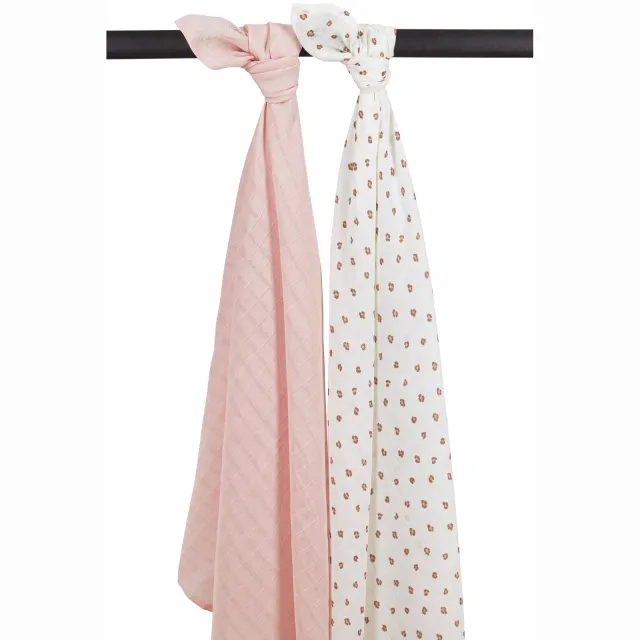 Meyco hydrofiele swaddle Mini Panther roze (set van 2) Soft Pink