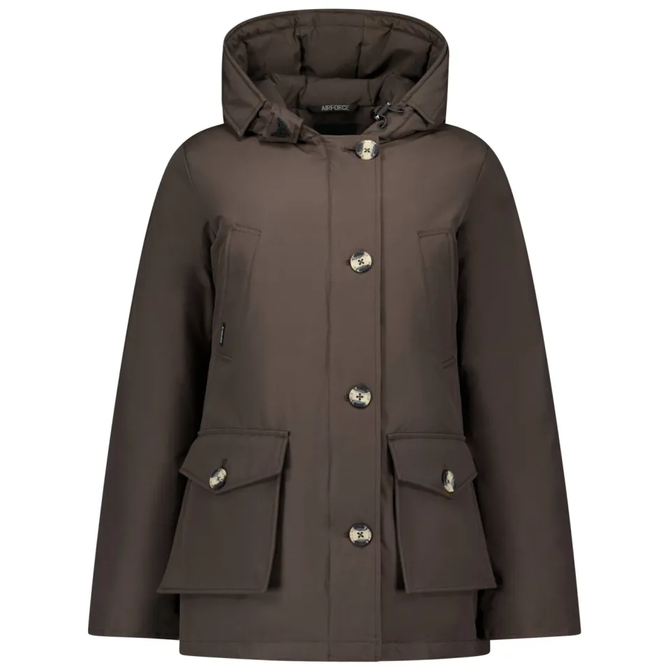 Airforce Dames Jassen 4 Pocket Parka - Bruin, foto 2