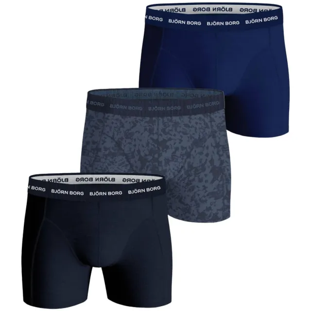 Björn Borg Cotton Stretch boxershorts donkerblauw 3-pack