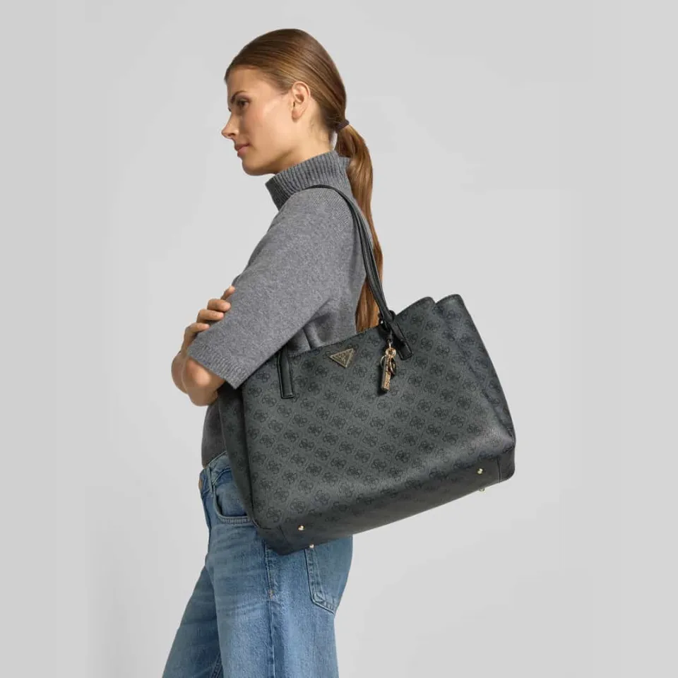 Guess Handtas in leerlook model 'NOELLE' donkergrijs, foto 3