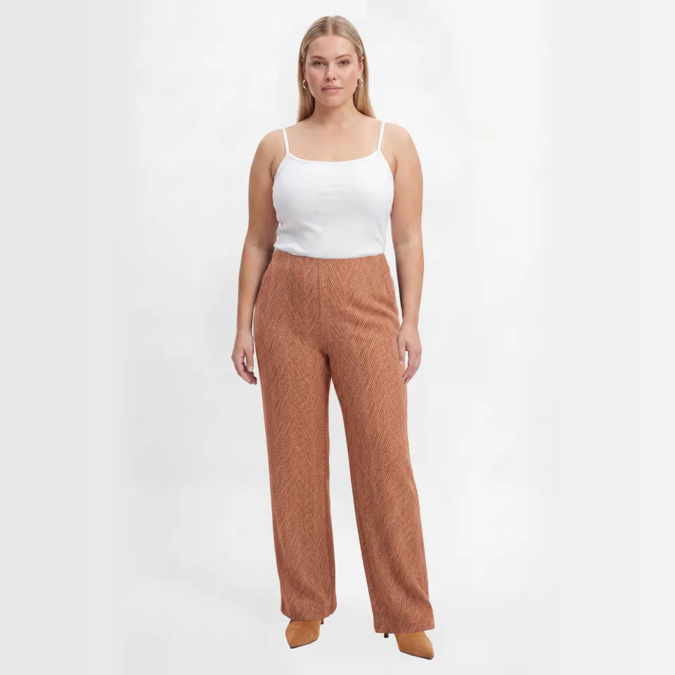 Yoek Fishbone pantalon bruin
