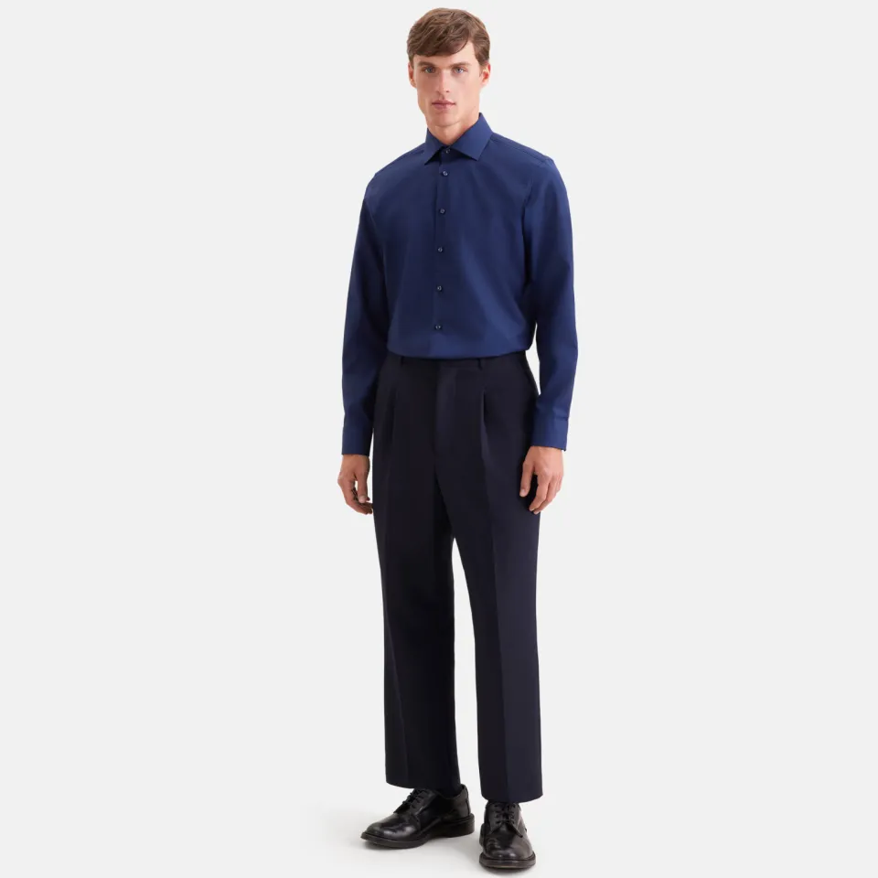Seidensticker slim fit overhemd donkerblauw