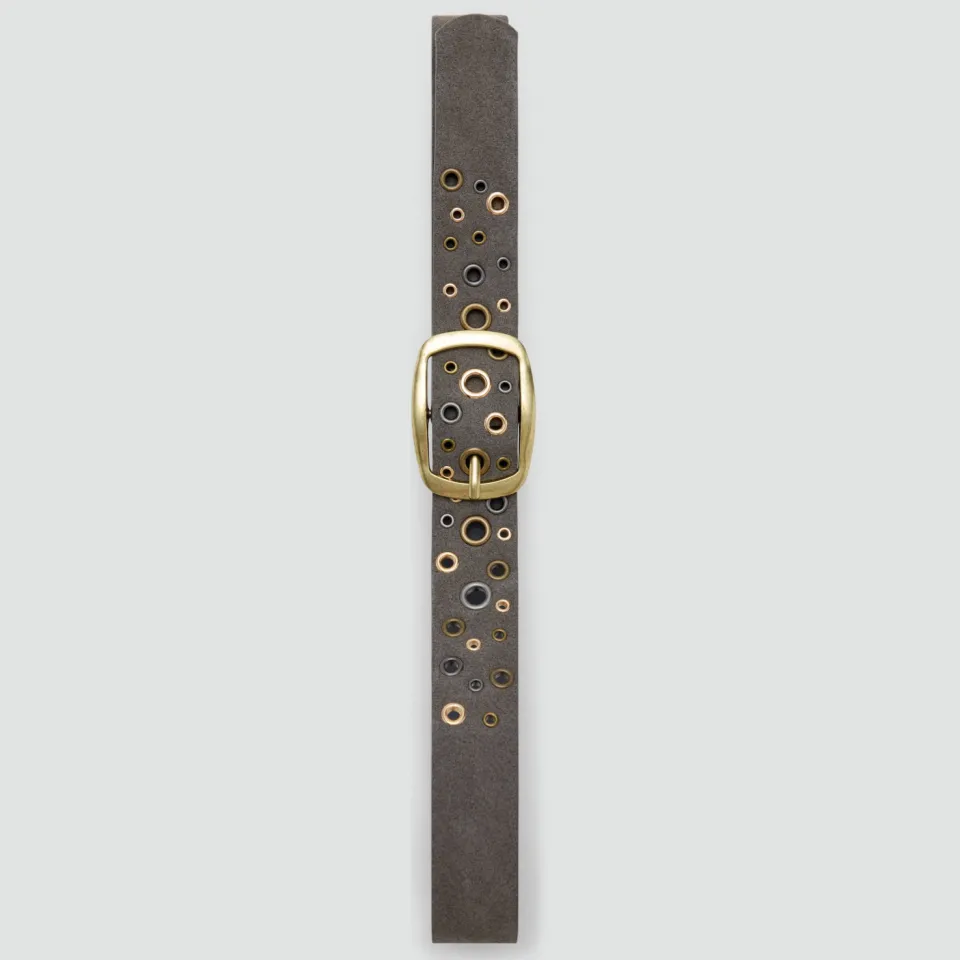 Mango Teen leren riem taupe, foto 3