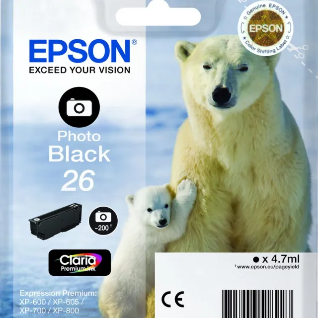 Epson Inkt, T2611 Zwart