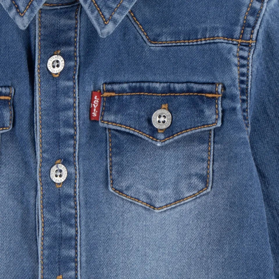 Levi's Kids casual overhemd medium blue denim, foto 4