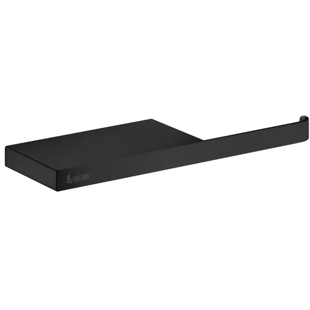 Smedbo Toiletrolhouder Smedbo Outline met planchet Mat Zwart