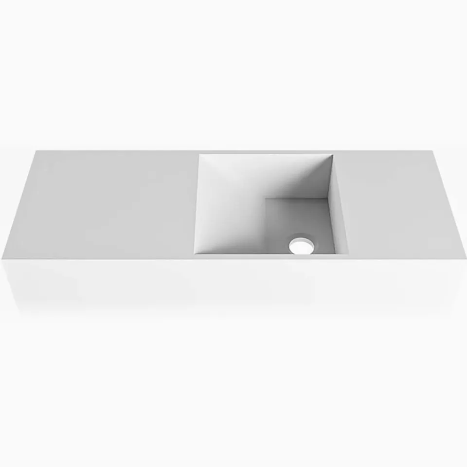 Fontein Mondiaz Tyne 60 cm Solid Surface Positie Rechts Zonder Kraangat Talc